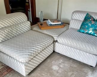 Pair of upholstered chairs and side sectional