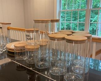 Glass/bamboo storage jars