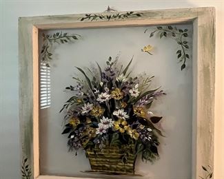 Floral Painting on Glass Window