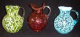 MANY PIECES OF VICTORIAN ART GLASS, THERE ARE OVER 25 PITCHERS.