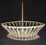 FINE ANTIQUE FRENCH BASKET OF BRASS AND GLASS BEADS WITH
A PAINTED INTERIOR.