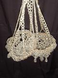 VICTORIAN BEADED HANGING BASKETS.
