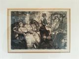 John Sloan signed etching: "5th Avenue Critics'' (Morse 128)