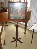 CHIPPENDALE STYLE FIREPLACE SCREEN, 19TH CENTURY WITH NEEDLEPOINT DECORATION IN THE 17TH CENTURY STYLE