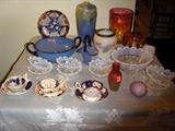 JAPANESE IMARI, FULPER ART POTTERY VASE , OPALESCENT GLASS, GAUDY DUTCH AND MORE.