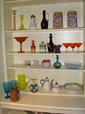 ART GLASS , ART DECO KASSAK PORCELAIN JARS, PARIS PORCELAIN TEASET , CARNBERRY CRUET'S , SATIN GLASS , VASELINE & OPALESCENT GLASS , GAUDY WELSH , AMBERINA GLASS , SEVRES.