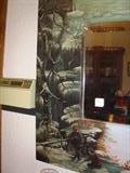 PAINTED FOLK ART MIRROR.