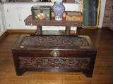 CHINESE TEAK STORAGE CHEST, PRE WAR.
