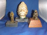 NORTHERN INDIAN BRONZE ,MARBLE 18TH CENTURY
INDIAN HEAD.