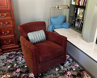 Corduroy brown side chair / pair 