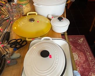 Le Creuset pots and pans 