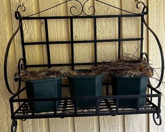 Outdoor wrought iron planters