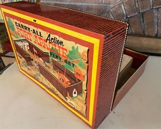 Fort Apache Tin Carry All w/ Figures