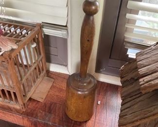 Antique wood workers mallet 