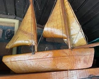 Hand carved Sailboat 