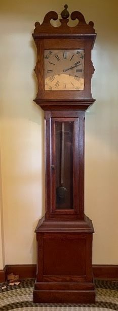 Grandfather clock circa 1850 making this wonderful clock 173 years old.  Purchased by client's family in 1917 from management of the Lincoln Hotel, Lincoln MI. Totally restored in 1972.  Runs and sounds as expected.