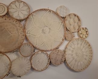 Many many hooped doilies. All separate , sold by piece and size. I made wall hanging similar to this! 