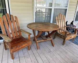 Sturdy wooden patio set