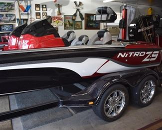 2012 Nitro Z-9
BOAT INFORMATION 2012 Nitro Z Series Z - 9 We have a 2012Nitro Z-9 ready for you with only 555 hours! This boat is a single console fiberglass fishing machine, it is powered by a 250 Horse powered Pro XS Mercury Engine with stainless steel propeller. This boat is in mint condition, the upholstery looks amazing and overall, this is a slick boat. More Specifications: Rear divided Live well Custom Nitro gray cover Stainless Steel Propeller Tandem axle trailer included Spare tire and wheel Torgue Master Gear Case Minn Kota, Fortrex 101 thrusts/36 Volt trolling motor Lowrance HDS 12 at console onboard charger 10" Jack Plate Hot Foot Blinker trim
Dimensions
Nominal Length
20.75ft
Engine
250 Horse powered Pro XS Mercury Engine with stainless steel propeller.
Buy now for $37,500.00 or
Call for details we are taking offers!