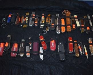 Over 140 Pocket, Hunting, Military and Other Knives many with Names like Buck, Case, Old Timer, Kissing Crane, Barlow, Boker, Victorinox, Craftsman, Stihl, and More!