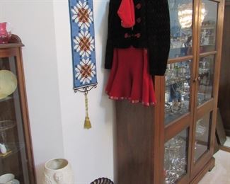 Norwegian bell pull, and antique Norwegian skating cotume