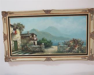 Mediterranean seascape oil painting by Rossini