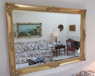 Large gold framed mirror