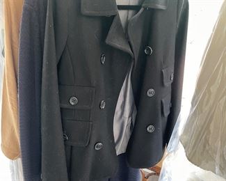 There are about five or six jackets and coats-some with tags-mostly BCBG and Free People