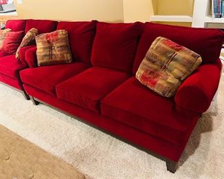 Smith Brothers Matching Red Loveseat & Couch Set 