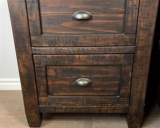 pair of solid wood night stands