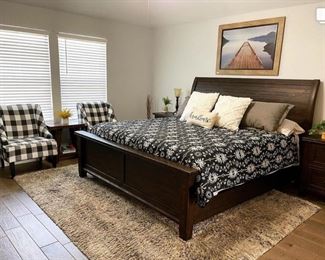 LOVE this beautiful king bed and comfy mattress!