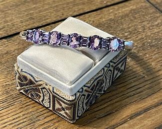 Sterling and amethyst cuff