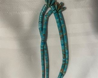 Sterling silver turquoise necklace Native American handmade jewelry
