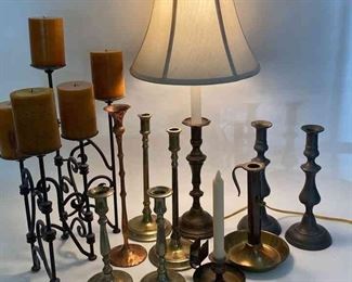 Candle Holders And A Lamp