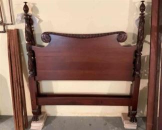 Carved Claw Foot Bed Frame