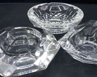 Crystal Ash Trays Featuring Val St. Lambert