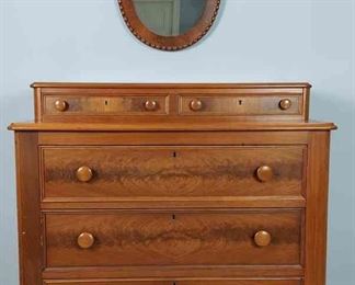 Three Drawer Chest With Glove Box Top And Mirror