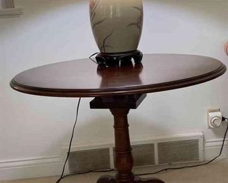Wood Tilt Top Table Plus Lamp