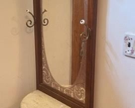 Vintage 1970's Demilune hall Tree With Mirror