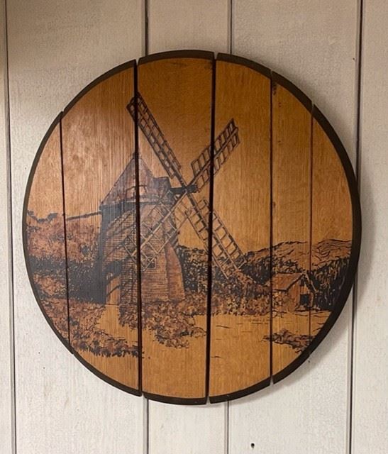 Whiskey Barrel Head Windmill