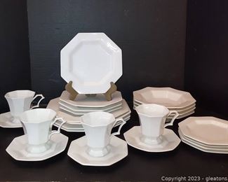 Beautiful Independence Ironstone White Octagon Dishes by Castleton China Inc