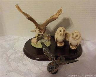 Harmony Kingdom Two by Two Owl Figurines and Two Flying Owl Figurines Base Not Included