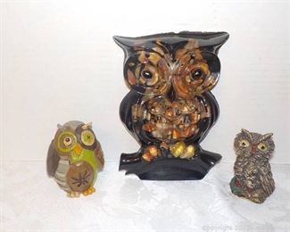 Three Decorative Owls