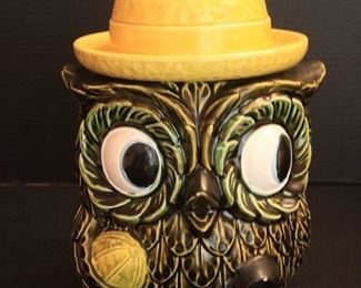 Vintage Japanese Owl Cookie Jar