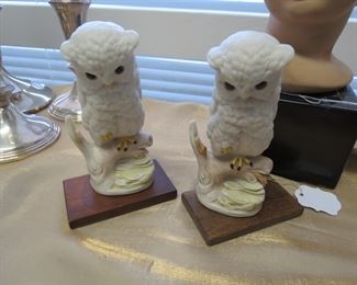 Cybis owl figurines.