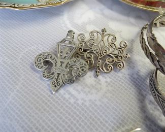 2008 French Quarter Festival sterling silver pins.