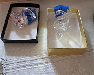 Swarovski crystal swans