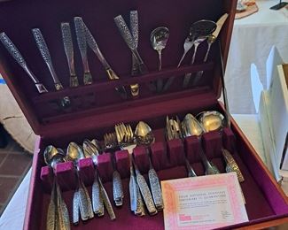 Set of flatware in original wood box