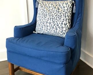 Blue Upholstered Armchair, Set of 2 