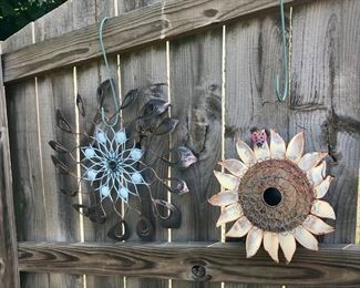 Yard Ornament and Sunflower Birdhouse 